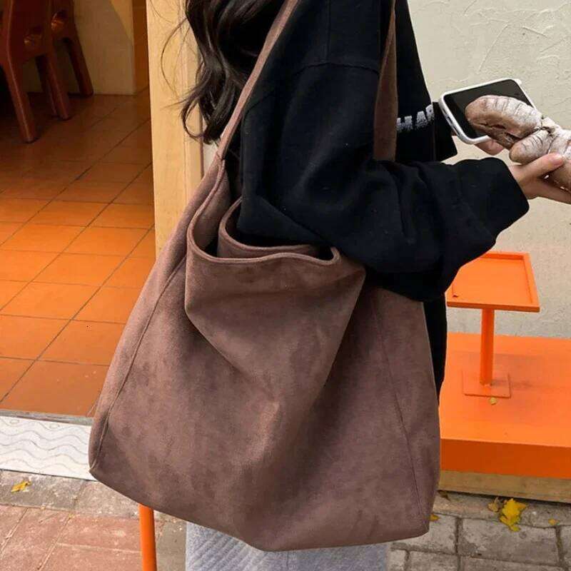 Women Underarm Fashion Tweed Fabric Large Capacity Shoulder Bag Casual for Daily Office Use Solid Color Handbag XJ260306