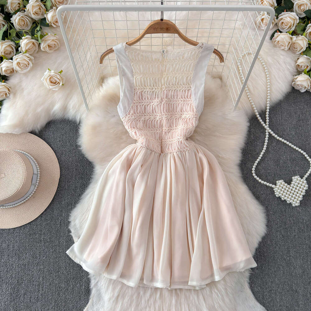 Women's strapless 2026 summer new heavy rhinestone decorative dress petite princess fluffy women's skirt