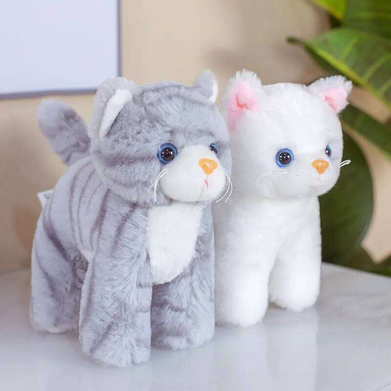 20cm Stuffed Plush Toy Simulation American Shorthair Cute Ginger Cat Pet Toys Lifelike Christmas Birthday Gifts Home Dec R260908 - view 5