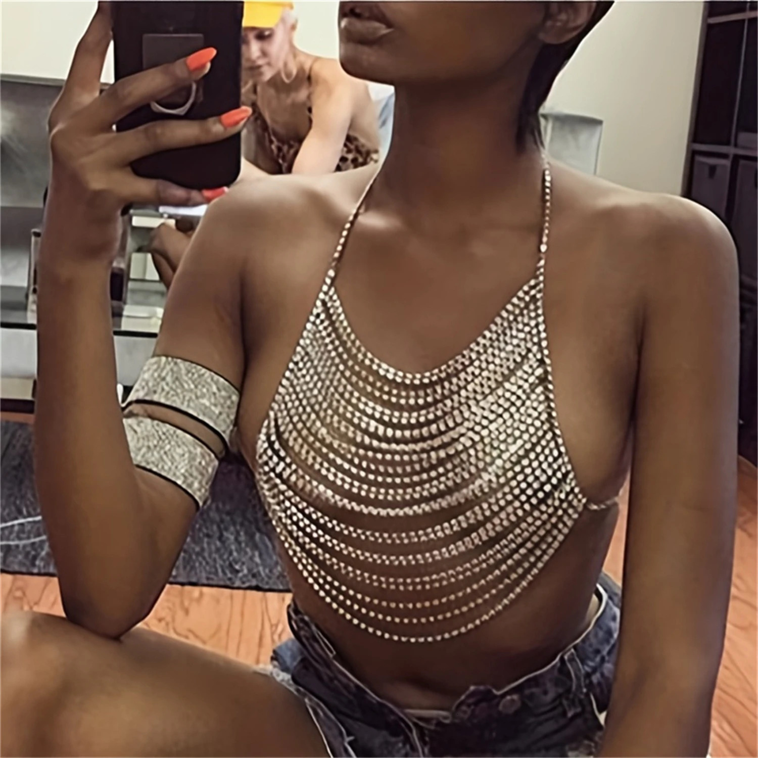 Personalized Sparkling Tassel Crystal Bra Chain Jewelry Womens Nightclub Bikini Chest Chain Fun Underwear Wearing Accessories 260306