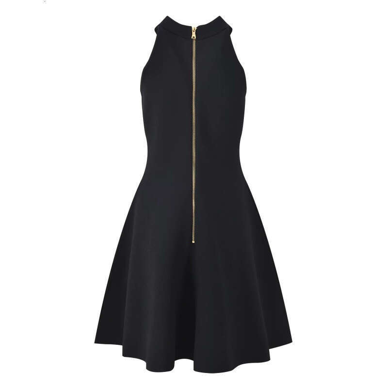 2026 Spring and Summer New French Elegant Metal Button Sleeveless Waist Slimming A-line Short Skirt