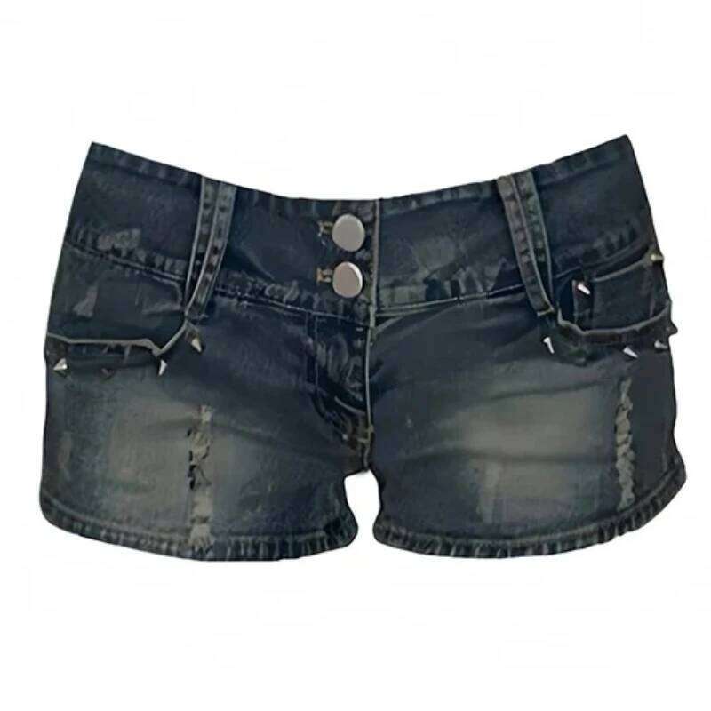 Y2k Low Waist Cowboy Women's Blue Denim Streetwear Mini Pants Harajuku Vintage Jeans Shorts 2000 Retro Clothes Summer XJ260306