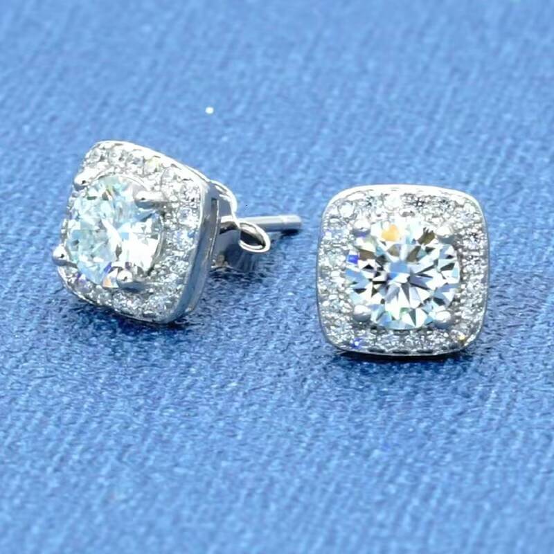 925 Sterling Silver Vvs Moissanite Earring Men Sterling Silver 925 Jewellery Gemstone Earrings