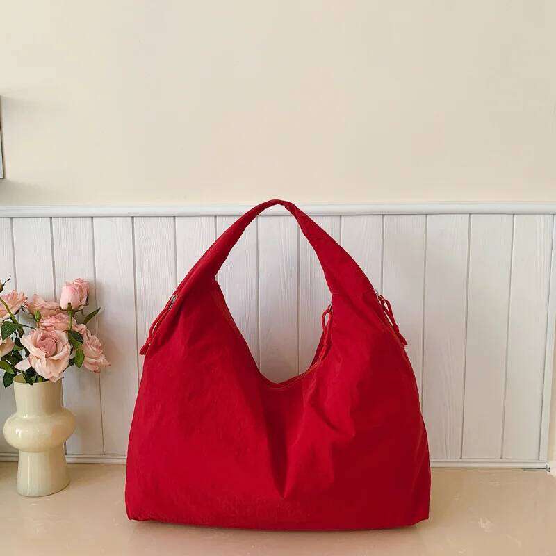 Trendy Women's Soft Cloth Shoulder Bag Solid Color Student 2025 Spring Y2k Casual Style Big Handbags Crossbody Bags for Women XJ260306