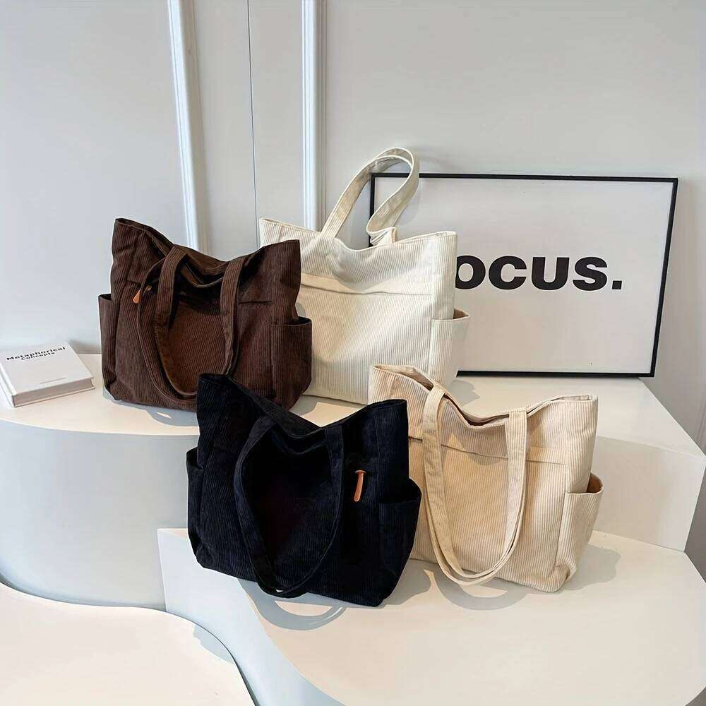 Fleece Canvas Autumn and Winter New Versatile Large Capacity Student Single Shoulder Commuting Tote Bag XJ260306