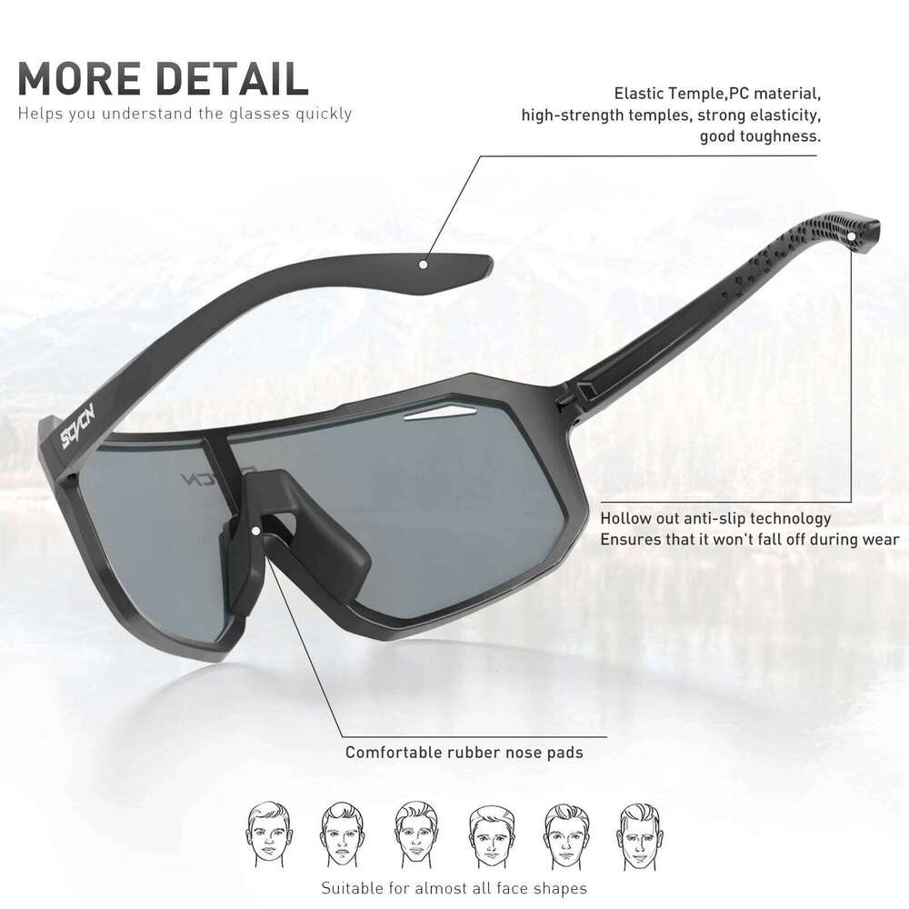 SCVCN MTB UV400 Goggles Bicycle Riding Fashion Sunglasses Street Outdoor Cycling Glasses Sports Bike for Men Eyewear Z260306
