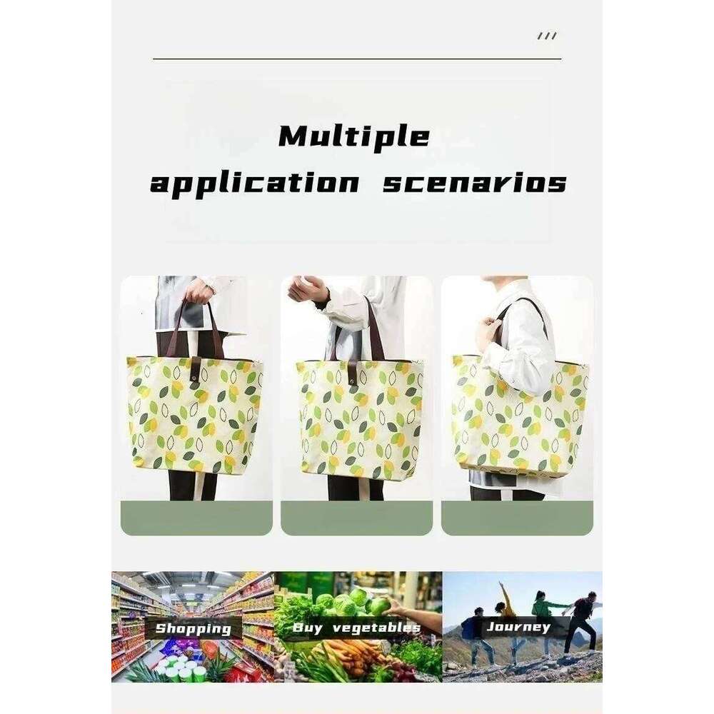 Portable Waterproof Oxford Foldable Reusable Shopping Supermarket Storage Travel Beach Hand-Carrying Fabric Bag XJ260306