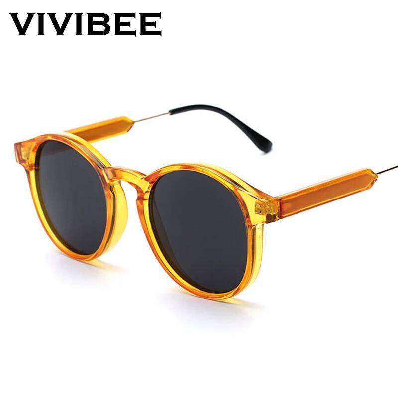 VIVIBEE Gothic Transparent Women Vintage Square Sunglasses 90s Round Sun Glasses 2025 Trending Products UV400 Men Shades Z260306