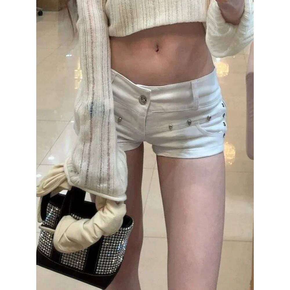 High Street Sexy Mini Denim Women Low Waist Streetwear Hot Pants Y2k Patchwork Slim American Style Jeans Shorts XJ260306