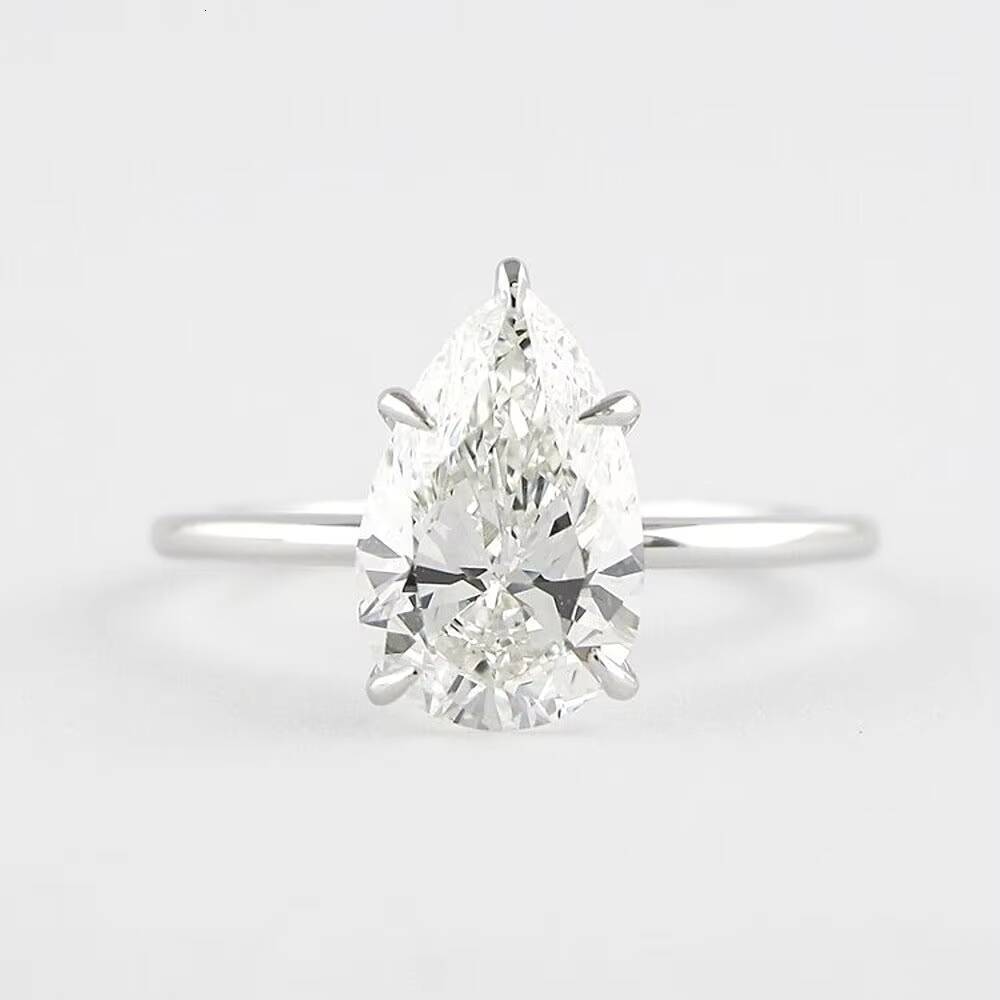 Elegant Luxurious TISHYA DIAMOND 925 Silver Moissanite Brilliant Cut Vintage Style Rhodium Plated Solitaire Engagement Ring High