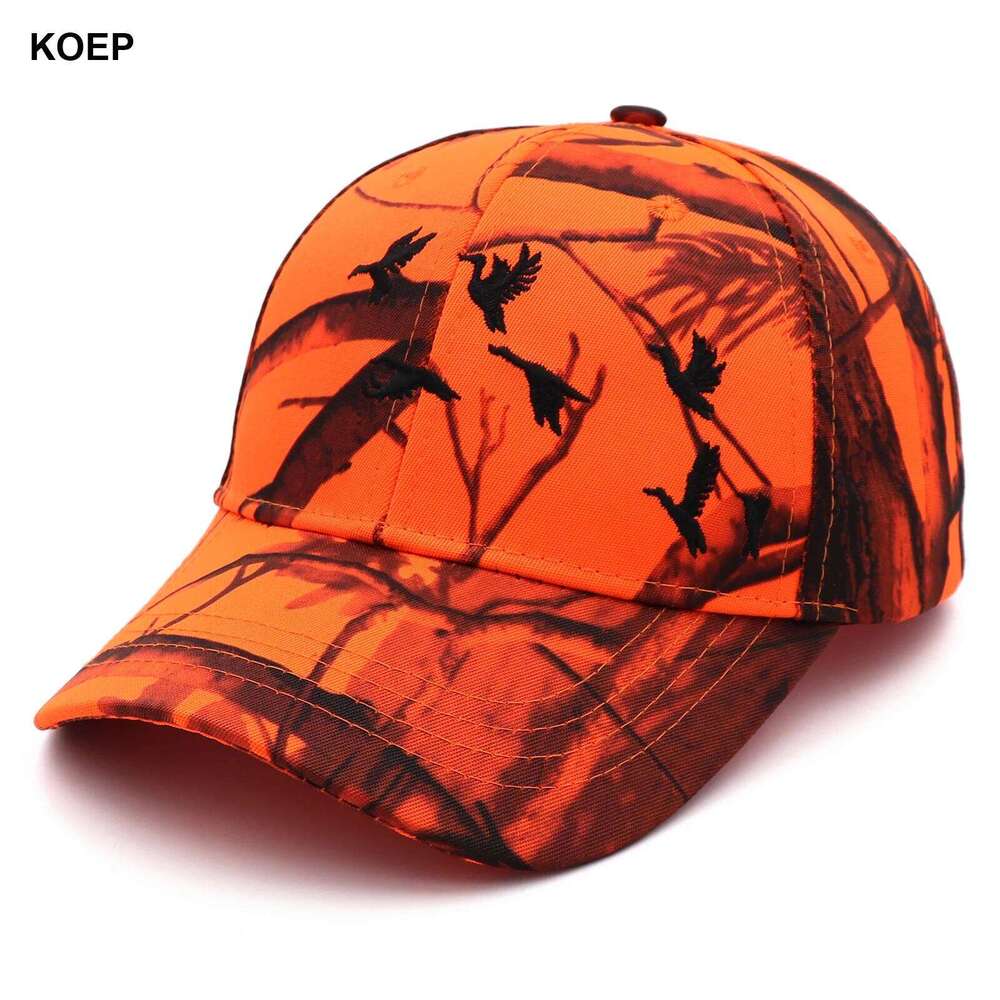 KOEP New Tree Orange Camo Baseball Cap Fishing Caps Men Outdoor Hunting Camouflage Jungle Hat Wild Duck Embroidery Y260304