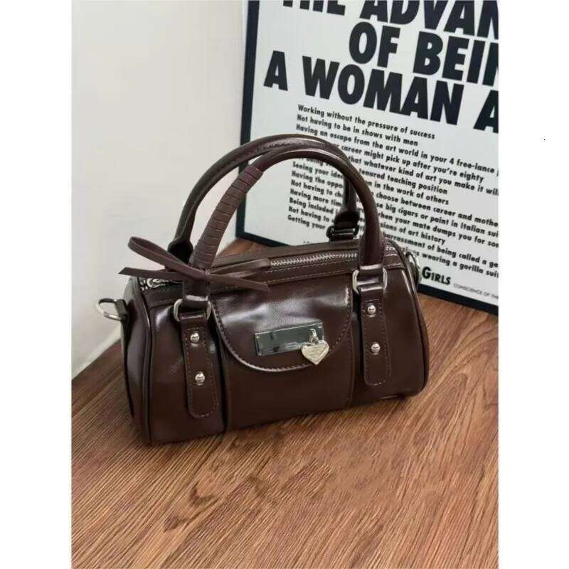 JIAERDI Sweet Cool Coffee Messenger Women Moto Biker Handle Bowling Y2k Bag Female Retro Hot Giirls Pillow Crossbody Bags XJ260306