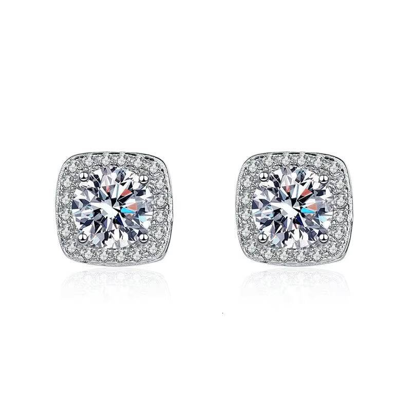 925 Sterling Silver Vvs Moissanite Earring Men Sterling Silver 925 Jewellery Gemstone Earrings