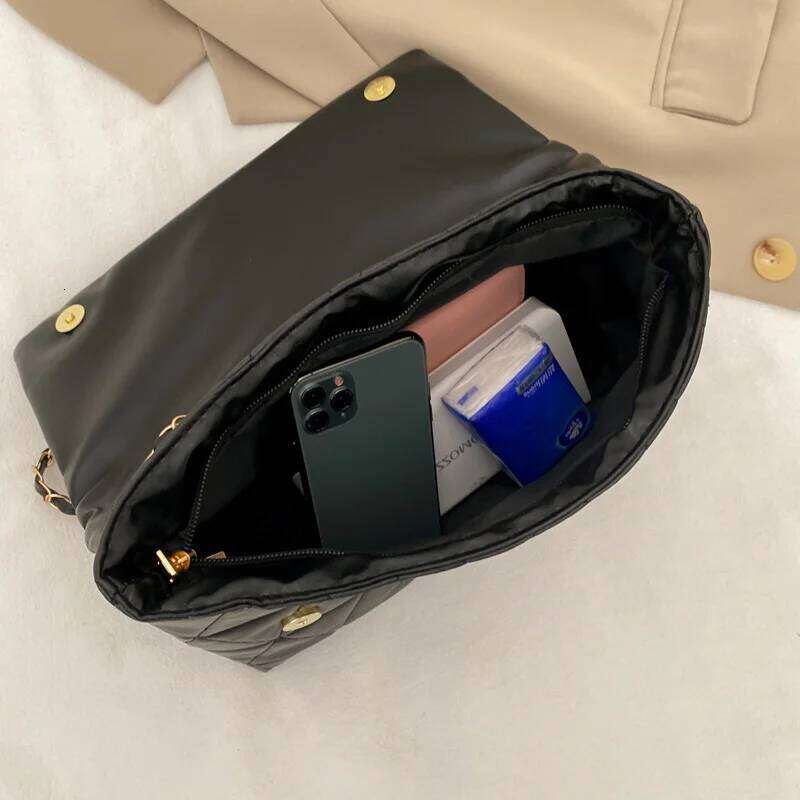 Embroidery Plaid Flap Shoulder Bag, Casual Chain Strap Crossbody Bags For Women Commuting & Daily Used XJ260306