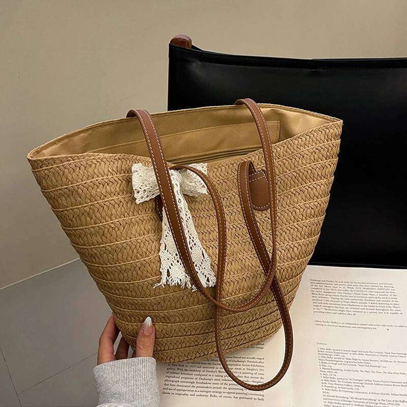 Beach Bag for Travel Large Capacity Straw Woven Tote Vacation Simple and Versatile Design Designer Women Shopper Shoulder Bags XJ260306