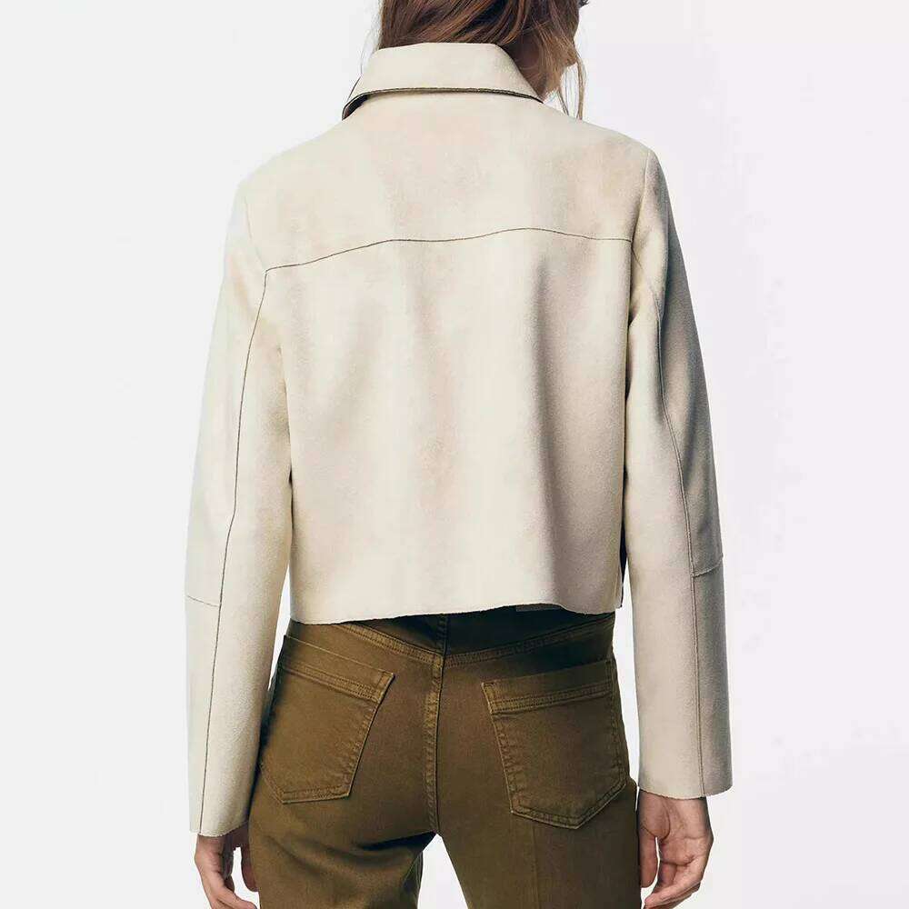 Female Elegant Lapel Single-Breasted Pockets Decoration Solid Street Style Jackets Women Autumn Vintage Slim Short Jacket AKIKIYU