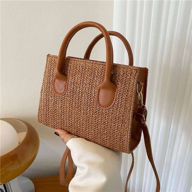 Summer Net Red Grass Crossbody New Fashion Japanese Small Fresh Flower Woven Handbag Shoulder Bag XJ260306