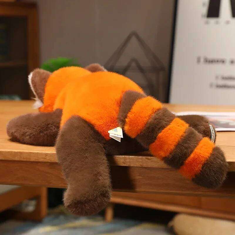 30-60cm New Stuffed Anime Figure Turned Panda Plushie Doll Fluffy Hair Red Raccoon Animals Hug Throw Pillow Kids R260908 - view 7