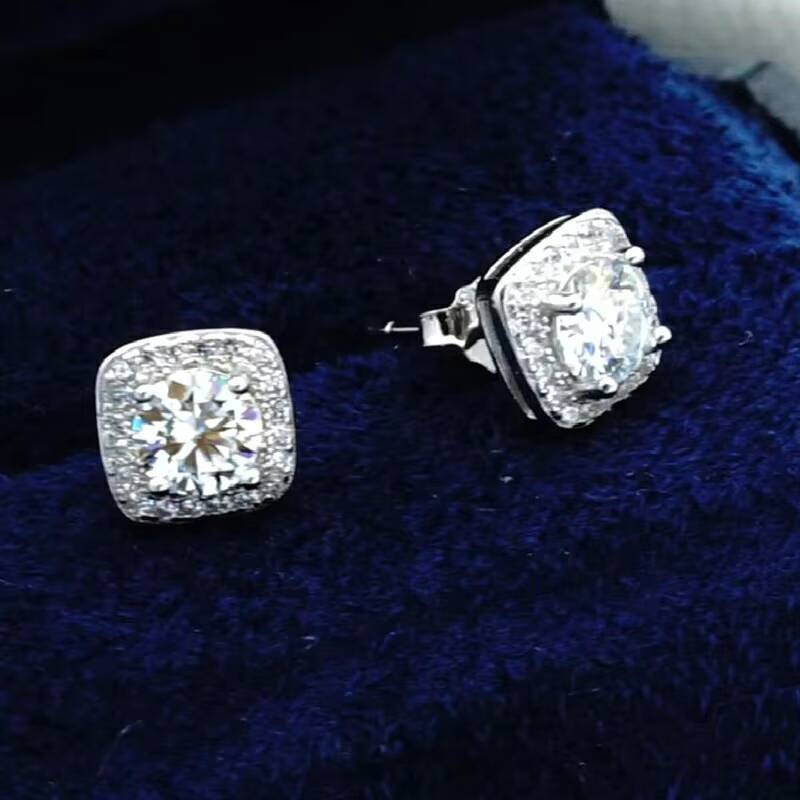 925 Sterling Silver Vvs Moissanite Earring Men Sterling Silver 925 Jewellery Gemstone Earrings