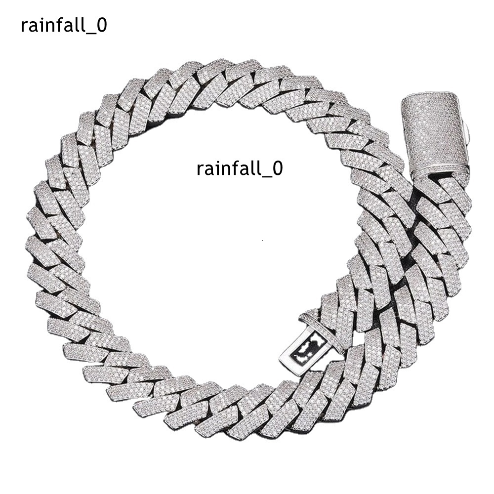 Customized Hip-Hop Style Cuban Chain Jewelry Diamond Sterling Silver 925 Moissanite VVS D Color Diamond Cadena Cubana Chain