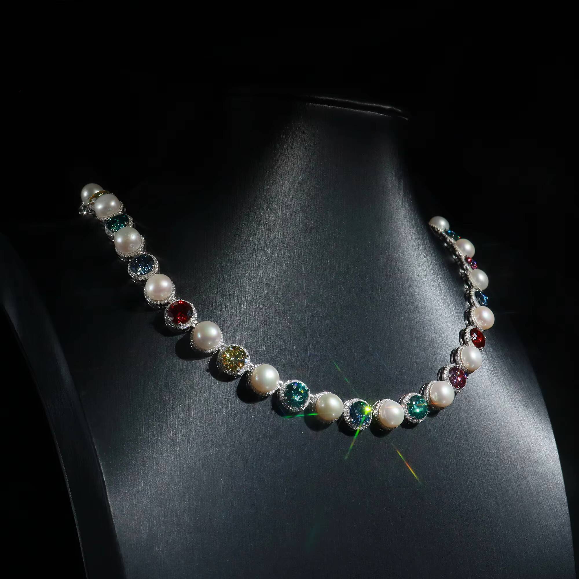 2024 Personalized Custom Masterpiece 925 Sterling Silver VVS Moissanite Diamond Assorted Element Unique Link Chain Necklace