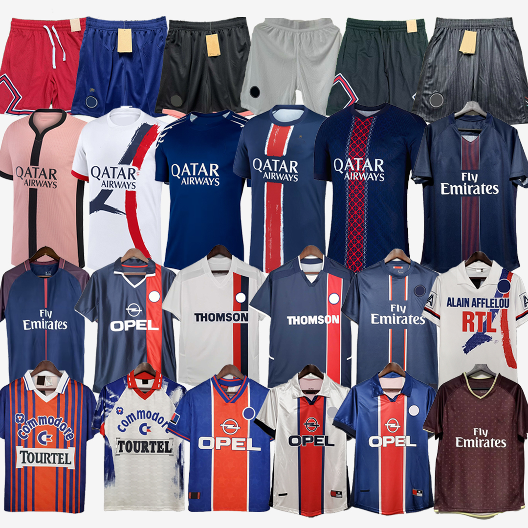 NEW + Retro 1980-2026 paris uniform 95 96 97 98 99 00 01 02 03 15 16 17 18 soccer Jerseys MBAPPE OKOCHA RONALDINHO CAVANI pSgpsG Long Sleeve Vintage Football Shirts T shorts