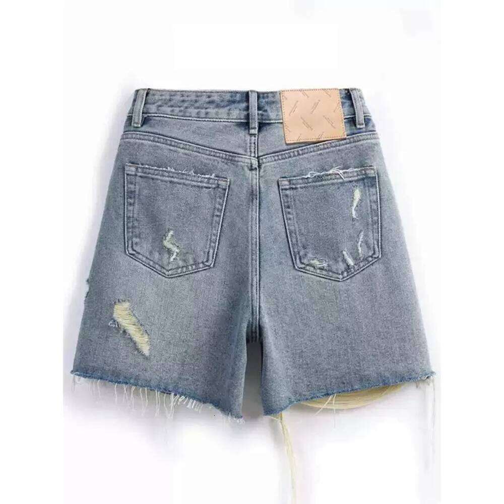 Summer Diamonds Denim Women Designed Chic High Waist Short Jeans Frayed Hole All-Match Shorts Party Club Wear for 18-24Y XJ260306