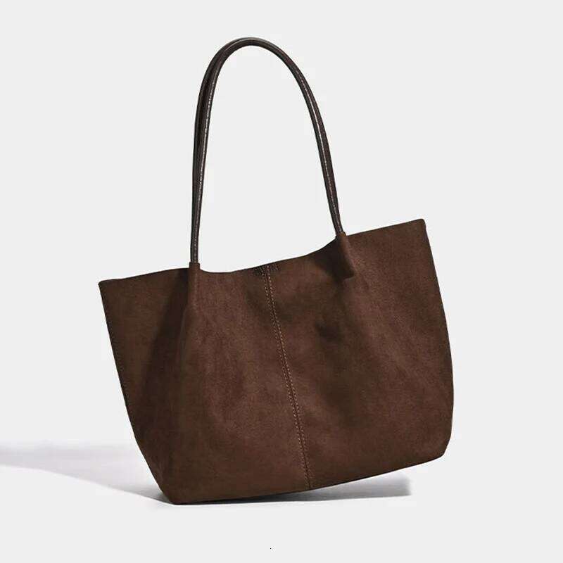 New retro suede shoulder for autumn and winter 2025, large-capacity hand-held tote bag with a high-end commuting feel XJ260306