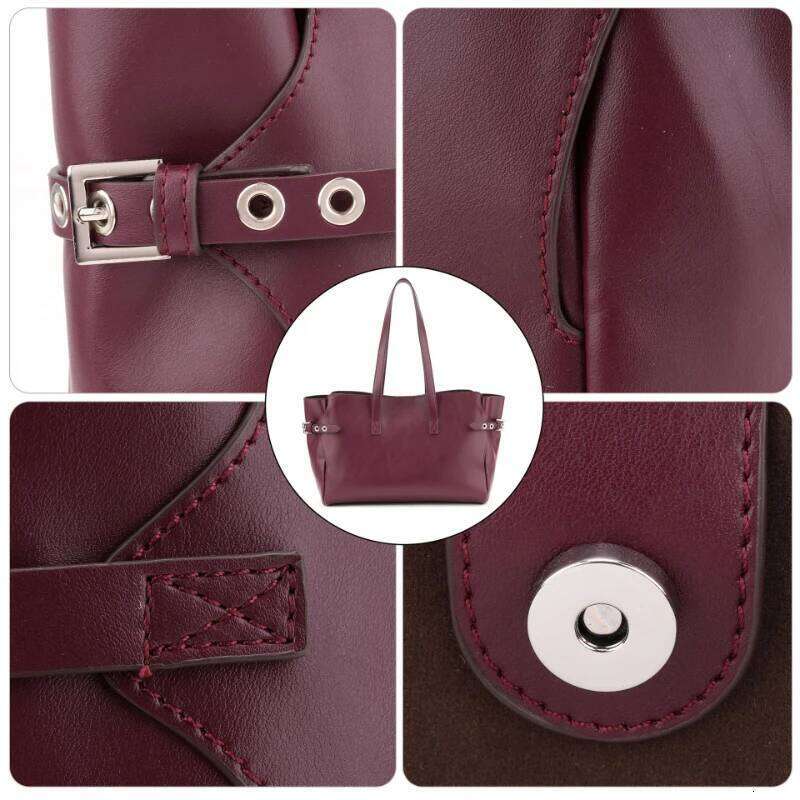 Brand Design Burgundy Tote Women's Elegant Large Capacity Wing-shape Handbag Simple Fashion Commuter Shoulder Bag Coin Purse XJ260306