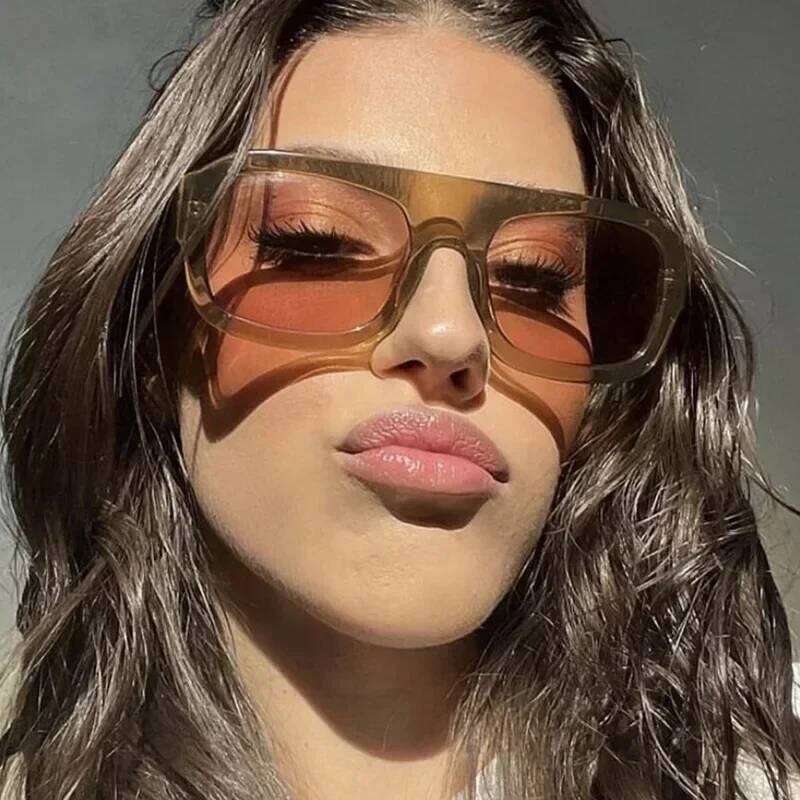 JNPCXI Fashion Square Women Sunglasses Shades UV400 Retro Leopard Tea Candy Color Gradient Men Punk Sun Glasses Z260306