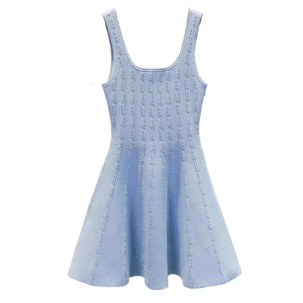 2026 Spring/Summer New Designer Women's Slim Fit Stand up Collar Texture A-line Strap Skirt