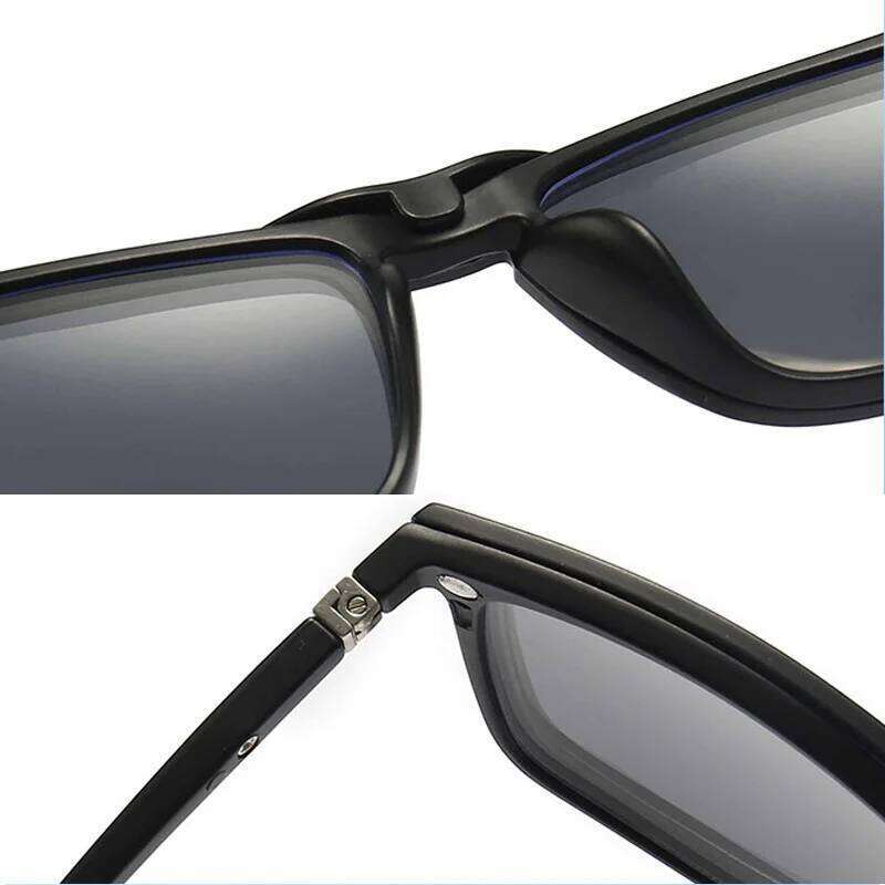 6 In 1 Polarized Sunglasses Men Women Magnetic Clip On Glasses TR90 Optical Prescription Eyeglass Frames Magnet Clips 2249 Z260306