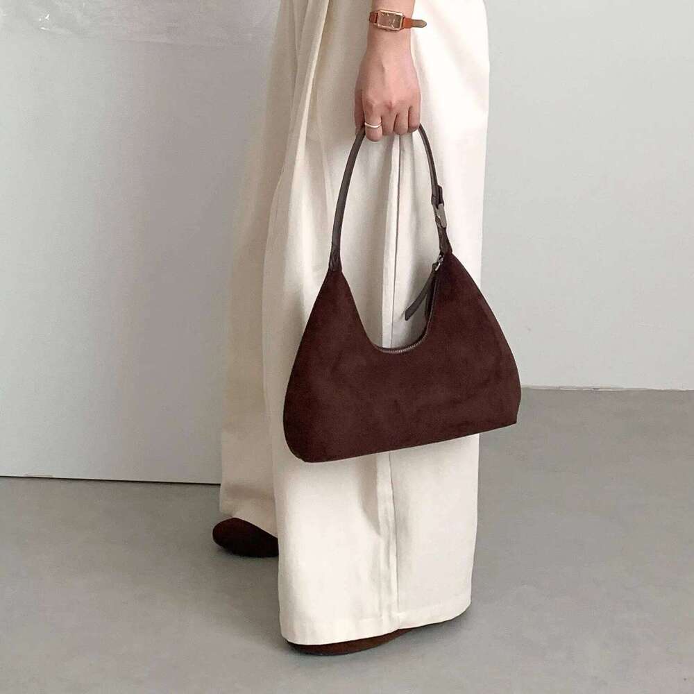 Winter Luxury Women Handbags Designer Faux Suede Half-moon Underarm Bag for Lady Fashion Trend Shoulder Bags Fake fur big totes XJ260306