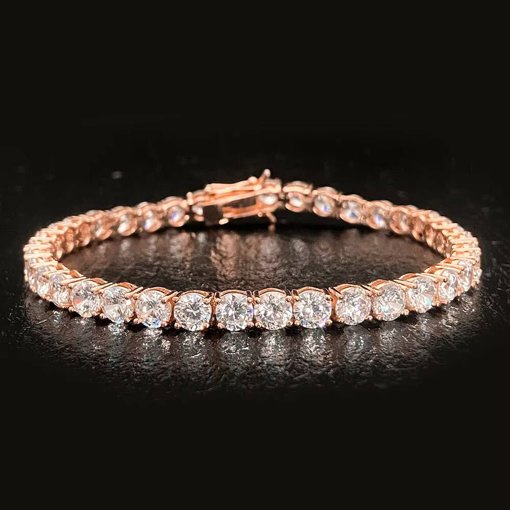 Fine Jewelry Moissanite Bracelet 925 Silver Hip Hop 5mm Iced Out Women Jewelry Tennis Chain Bracelet