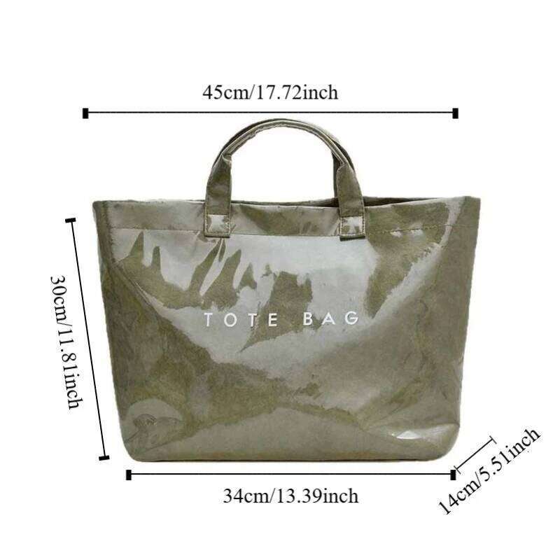 Storage Transparent Jelly Beach PVC Tote Bag Summer Shoulder Pouch Letter Prints Handbags Outdoor XJ260306