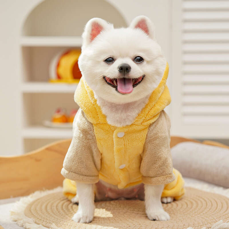 Famous brand Fleece Lined Flannel Four Legged Clothes for Pets Dogs Autumn Winter Warm Clothing Supplies Bee British Shorthair Short Cats pupakaIK