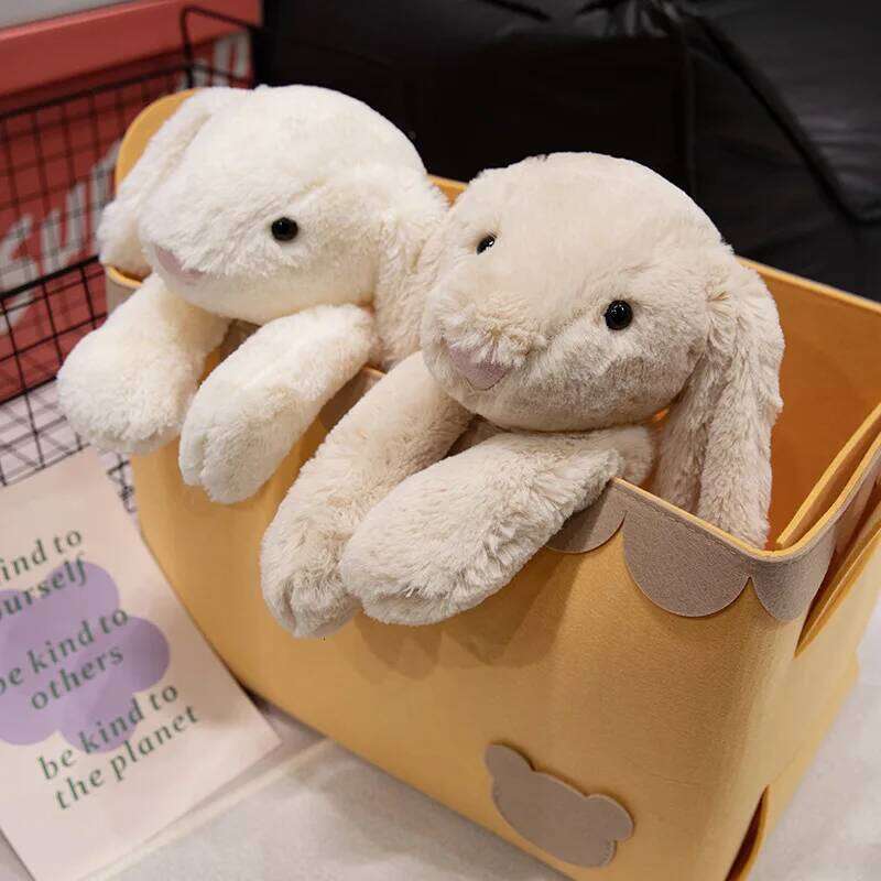 1pc 20cm/7.87inCute lop ear bunny plush toy long eared little white rabbit soothing rag doll children's birthday gift R260908 - view 3