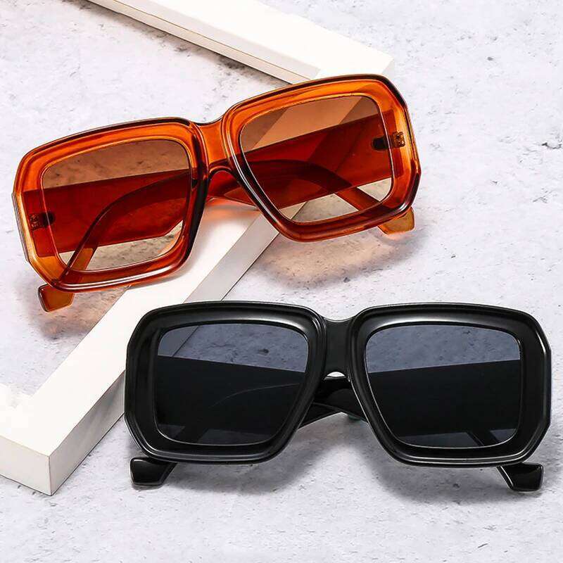 Unique Square Sunglasses for Men Fashion Champagne Big Shades Eyewear Trending Retro Women Brand Design UV400 Sun Glasses Z260306