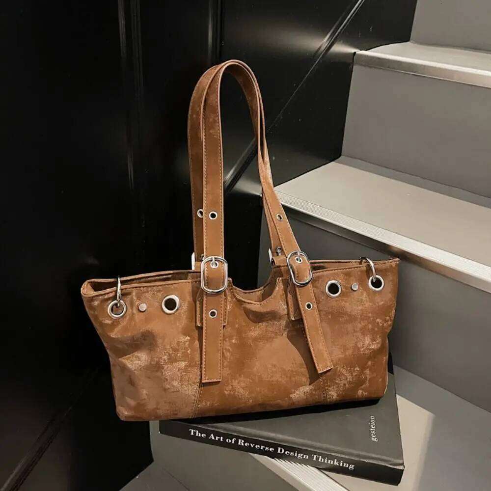 Sweet Korean Matte Solid Color PU Leather Large Capacity Handbag Tote Bag Ethnic Style Underarm Packs Women XJ260306