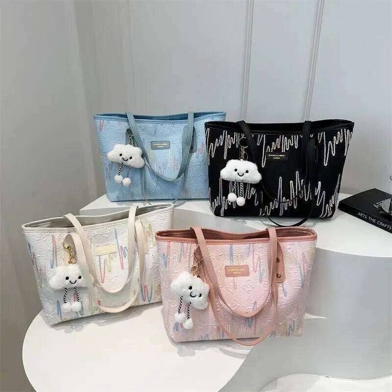 Versatile Striped Shoulder for Women; Large Capacity Casual Commuter Bag XJ260306