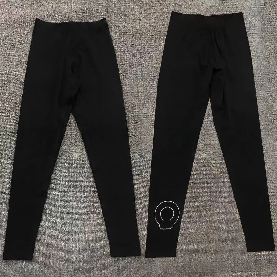 Active Pants Designer Style High Waist Yoga Pants Activewear Black Silver Horseshoe Print Straight Legging