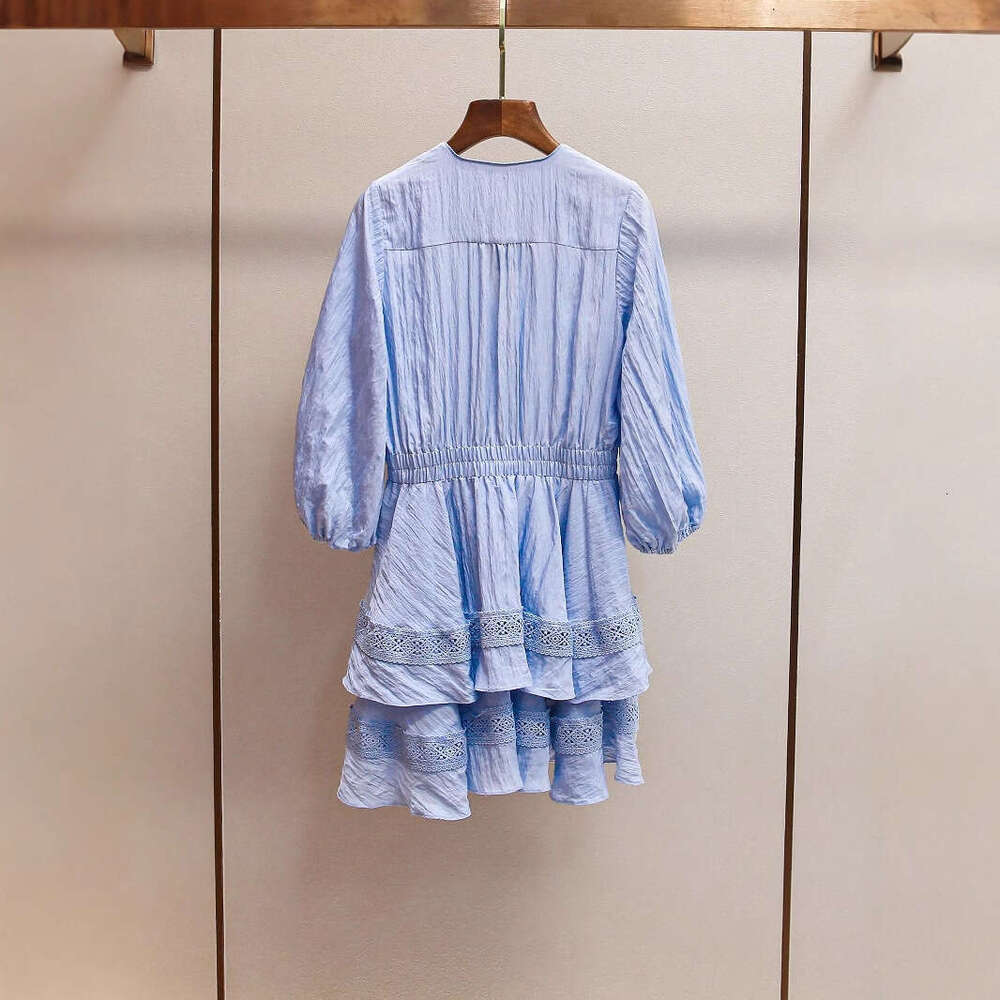 2026 Spring and Summer New French Elegant and Fashionable Waist Strap Bordered Cake Skirt Women's Shirt