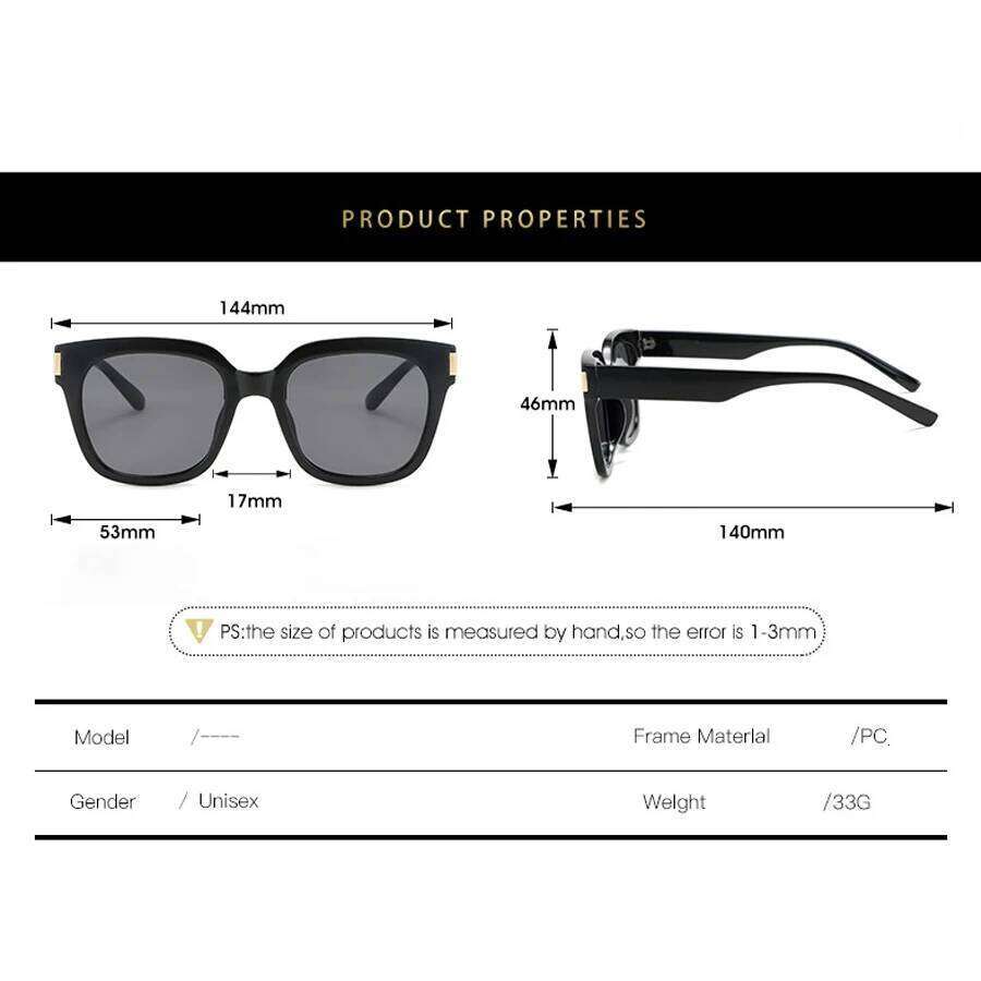 Big Square Frame Sunglasses UV400 Summer Fashion Vintage Ladies Glasses Outdoor Travel Beach Sun Shade Eyewear Z260306