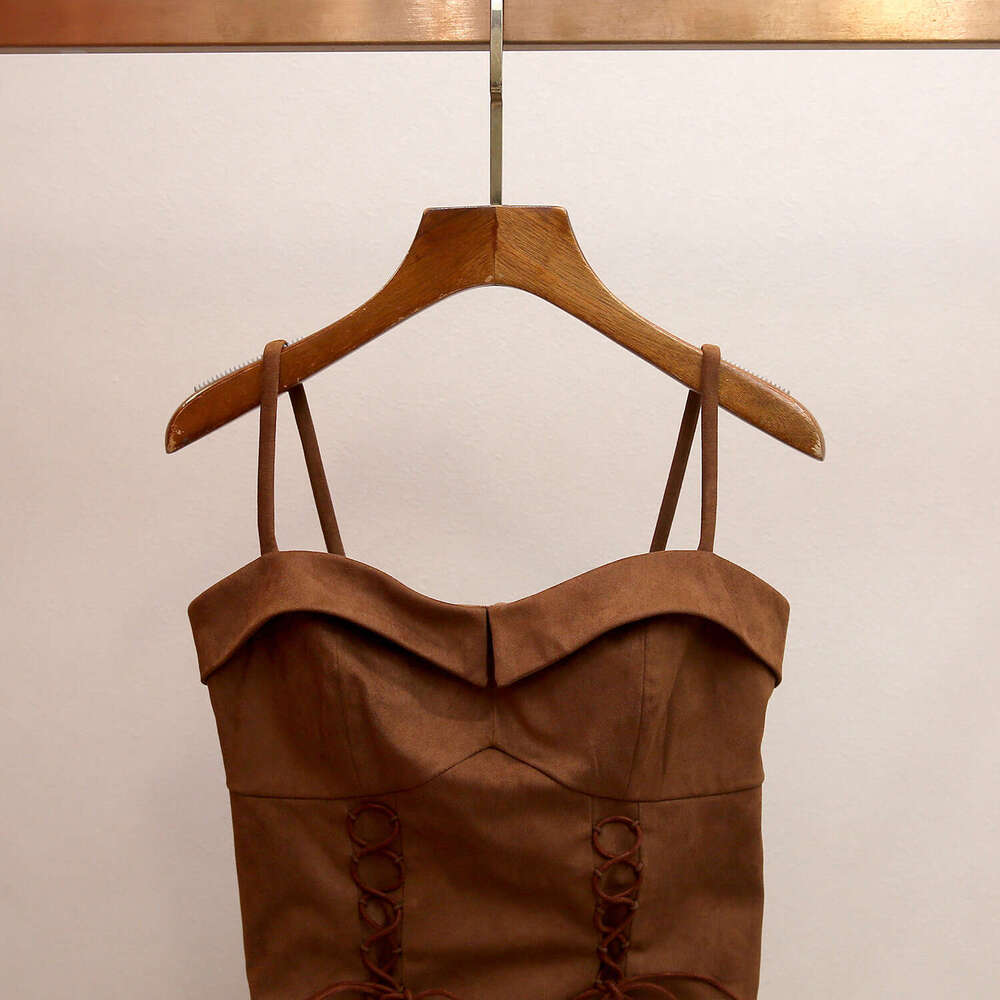 2026 designer high-end women's clothing spring and summer new style French bicycle spicy girl style drawstring slim fit women's vest