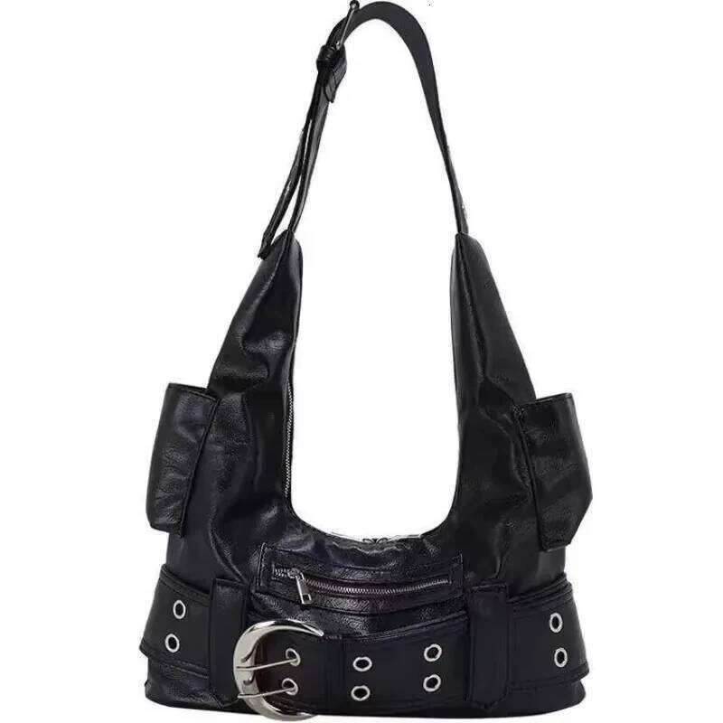 Belt buckle Women Luxury Designer Handbag And Purses PU Rivet Multiple Pockets Y2K Large Capacity Shoulder bags big totes XJ260306