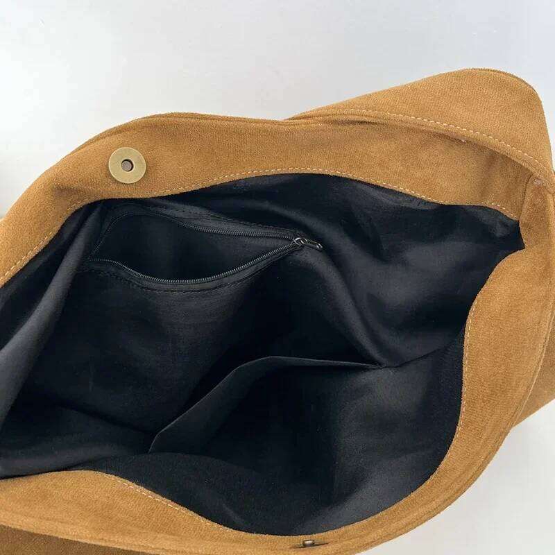 Women Underarm Fashion Tweed Fabric Large Capacity Shoulder Bag Casual for Daily Office Use Solid Color Handbag XJ260306