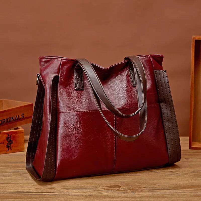 Soft Leather Women's Totes Bags High Capacity Shouldr Luxury Middle-aged Lady Top-handle Casual Armpit Bag Travel Pack XJ260306