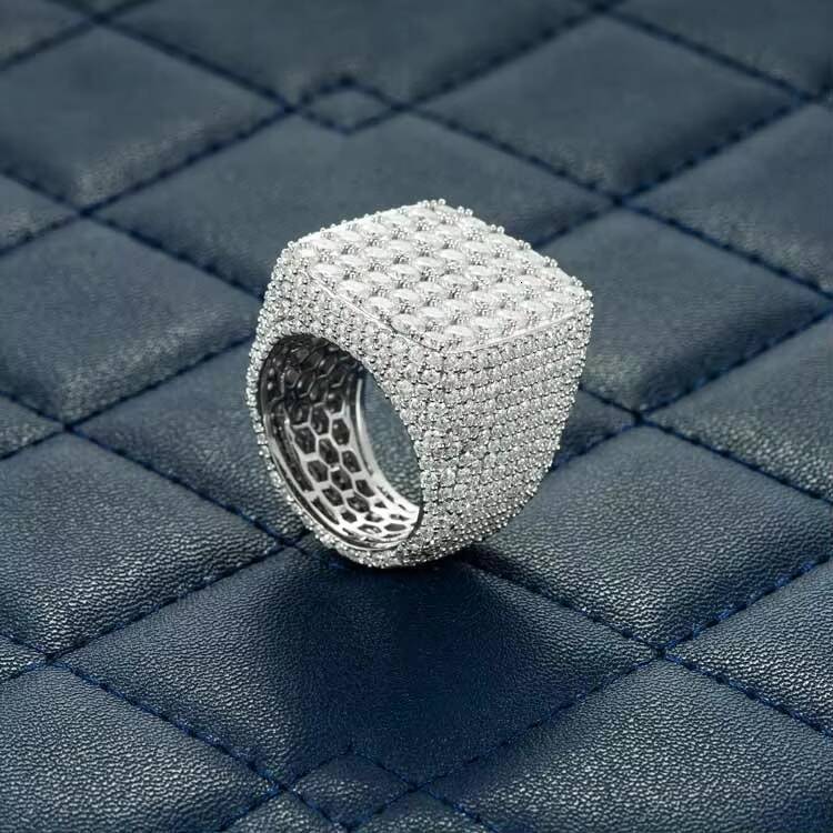 Custom Iced Out Hip Hop Moissanite Ring for Men VVS Diamond Cut 925 Sterling Silver Engagement Wedding Jewelry GRA Certified