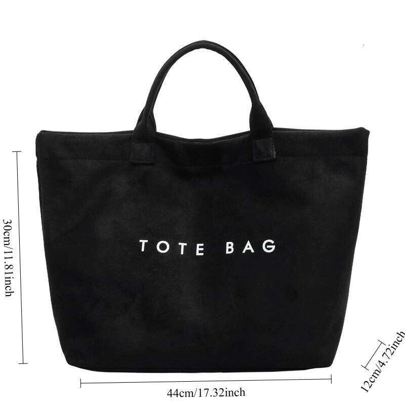 Cross Border Hot Sale Letter Print Shoulder Large Capacity Suede Tote Handle Bag Casual Simple Style Commuter Storage Bags XJ260306