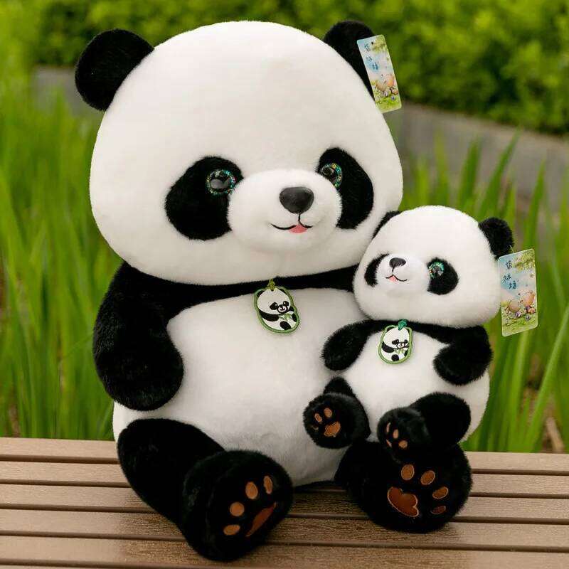 1pc 28cm/11.02in Cute simulated panda plush toy children's sleeping rag for girls children soothing gift doll R260908 - view 6